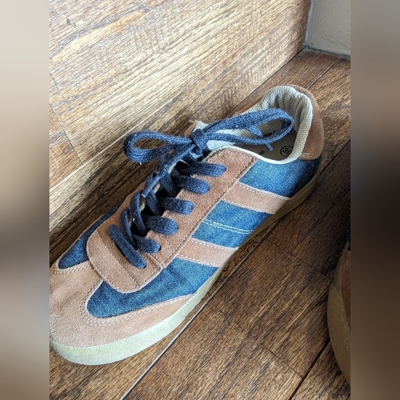 Aldo denim & tan suede Y2K vintage sneakers Euro 39 Approximately US 8 - Picture 9 of 12